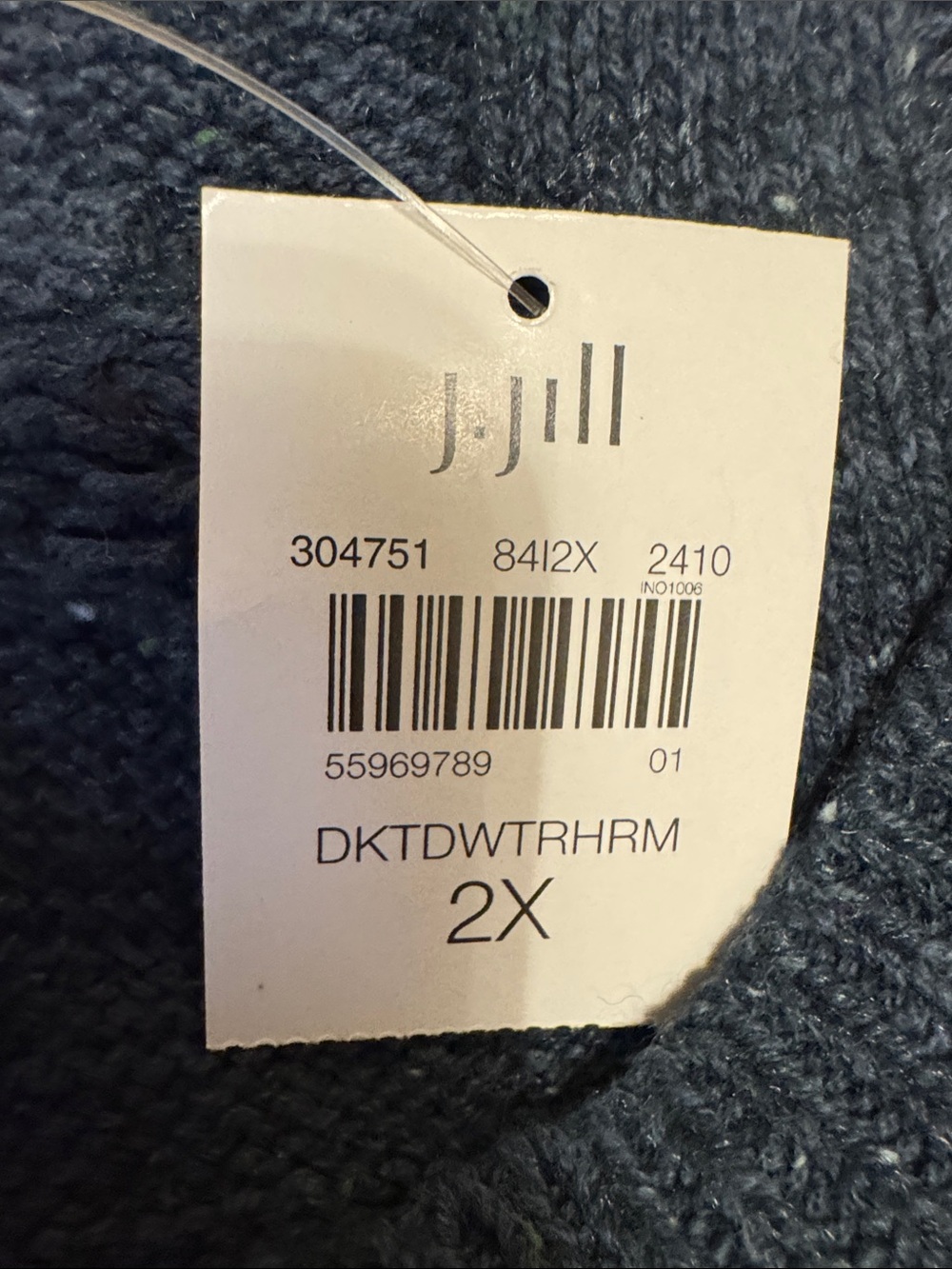 J. Jill Dark Teal Cable-Knit Long Sleeve Midi Dress - Picture 5 of 8